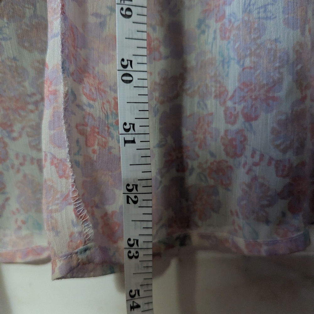Xhilaration Blue and Pink Floral High Low Maxi Dress Size Medium - Picture 4 of 5